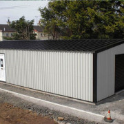Large white steel building