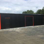 Large black steel building