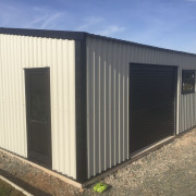 White steel building