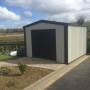 Small white steel building