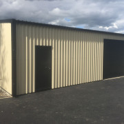 Cream steel building