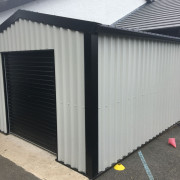 White steel garage