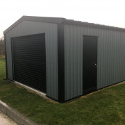 Grey steel building