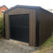 Brown steel garage