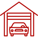 Car in garage icon